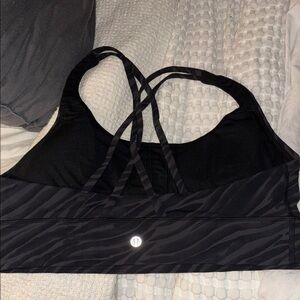 lululemon athletica Black Zebra Print Sports Bra -Energy longline size12